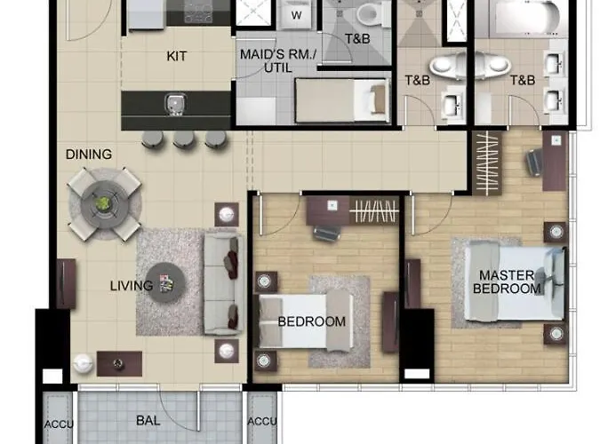 Uptown Parksuites - Elegant 2 Bedroom Unit With Balcony In Bgc Apartment *